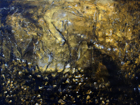 A Lara Chkhetiani oil, acrylic and paper on canvas