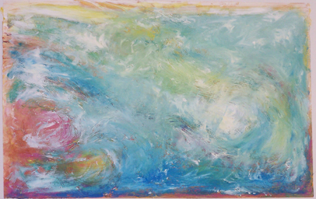 A Lara Chkhetiani oil, acrylic and paper on canvas