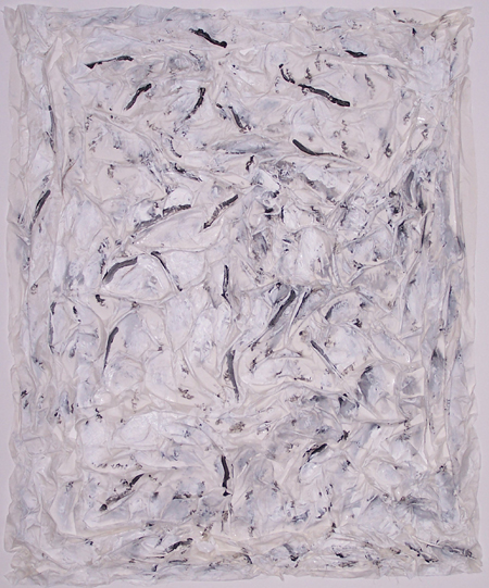 A Lara Chkhetiani oil, acrylic and paper on canvas