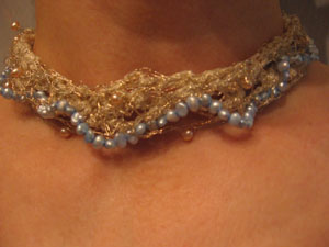 3. Pearls on crocheted and Fine Silver wire