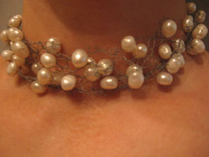 12. White Pearls on soft wire